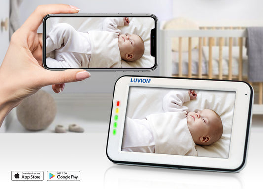 Babycall med kamera - Luvion Supreme Connect 2 med 5" fargeskjerm. Mulighet for WIFI og 4G/5G tilkobling. Splitt skjerm (QUAD)
