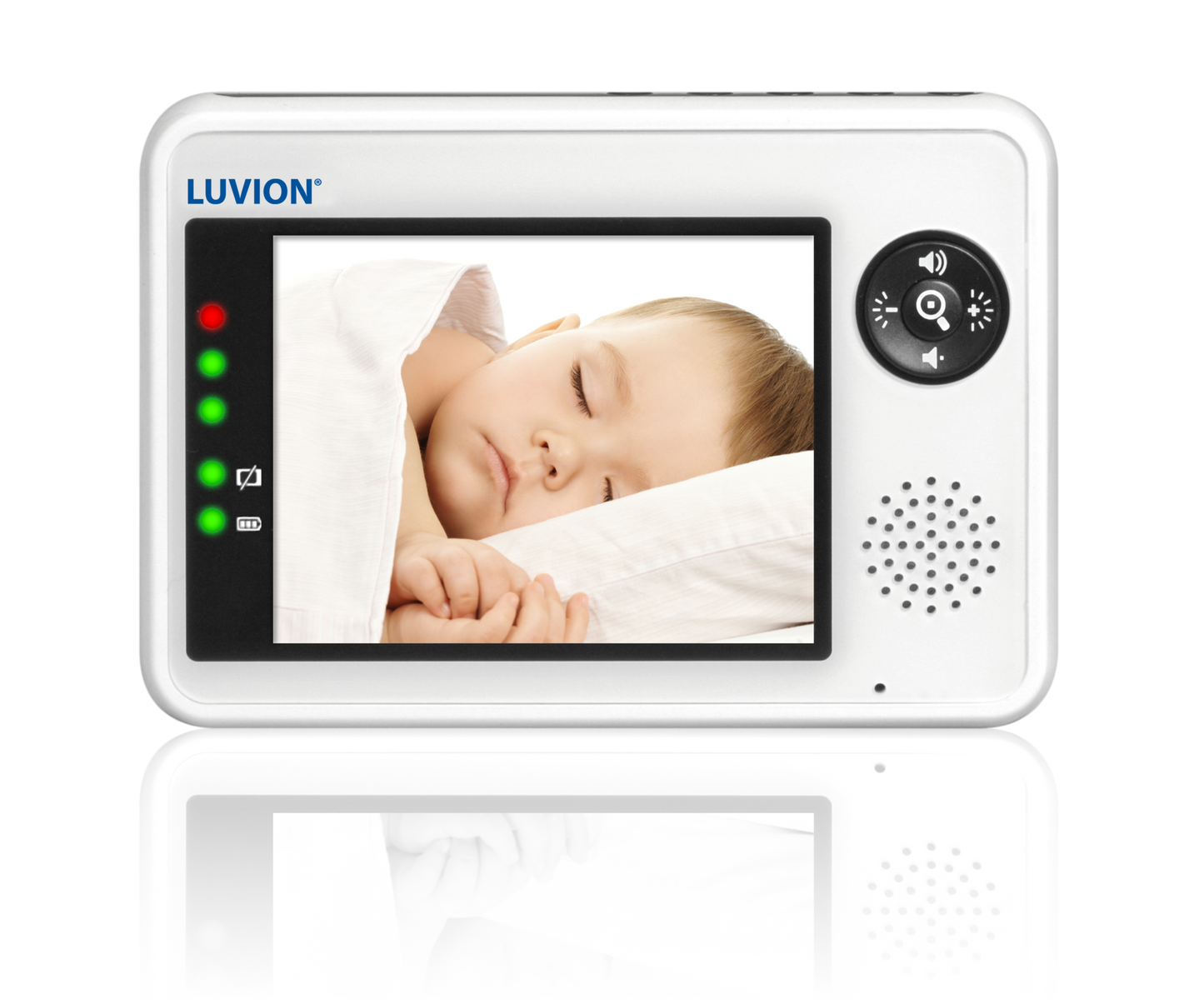 Luvion Essential Bestselgende babycall med kamera i Nederland, 3,5" LCD fargeskjerm, 250 m rekkevidde frisikt