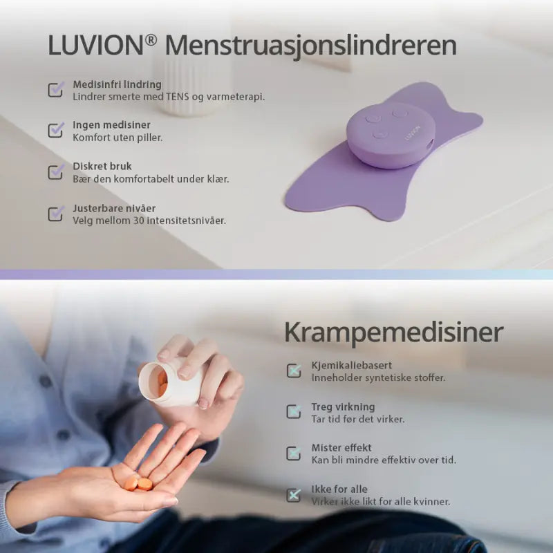 Luvion® TENS – Menstruasjonslindring med TENS og varme