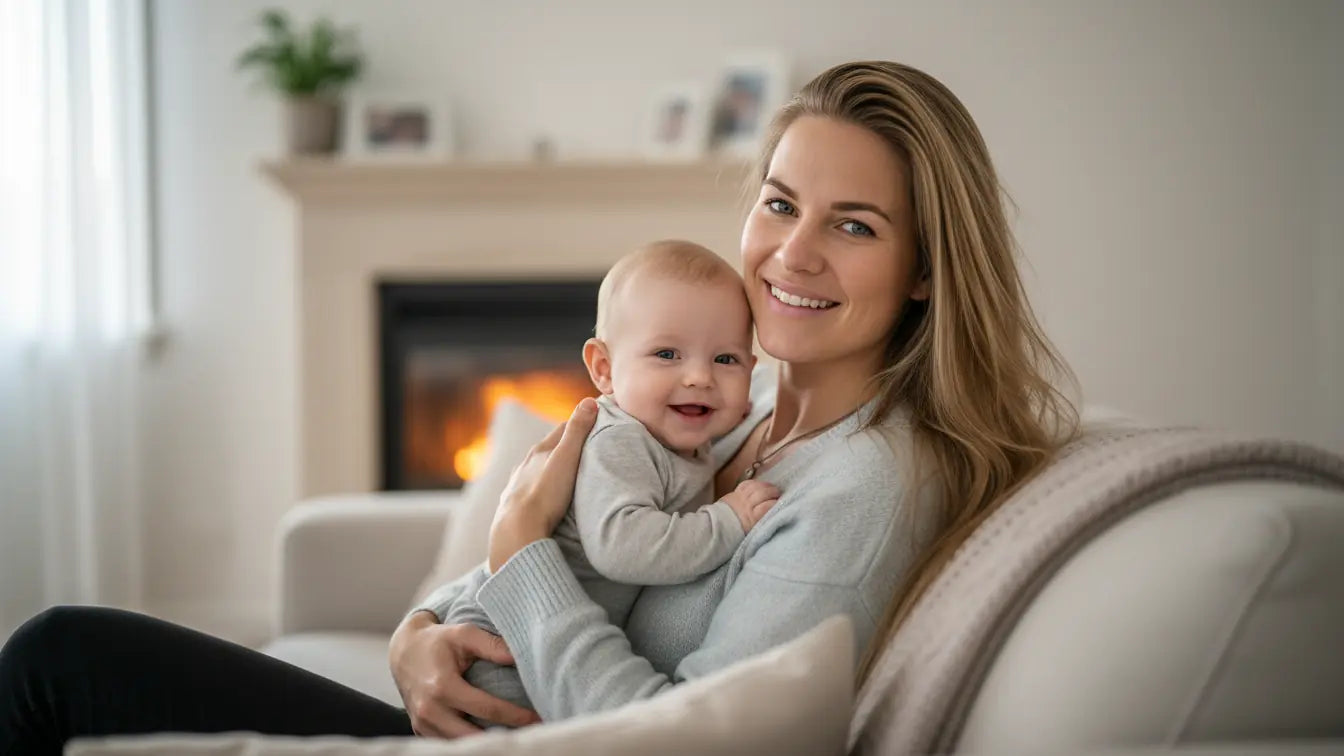 Luvion babycall mor med baby på fanget